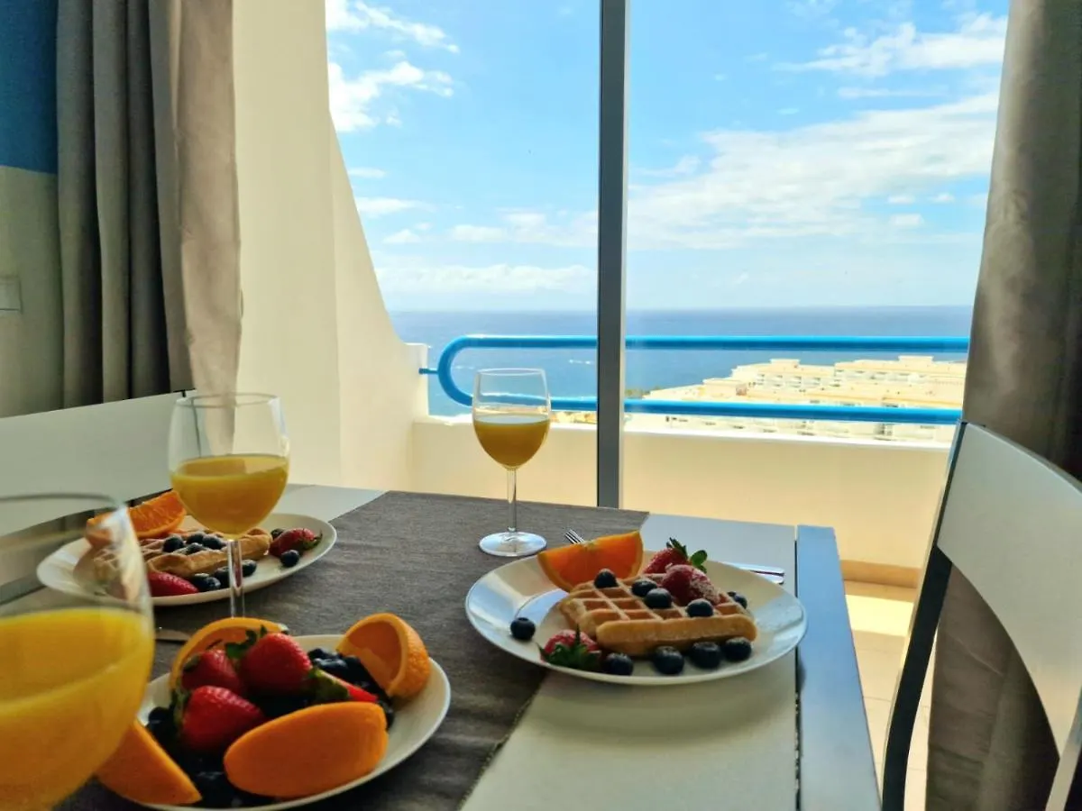 אדחה Lovely Blue Studio With Ocean View And Pool, Paraiso 918 ספרד
